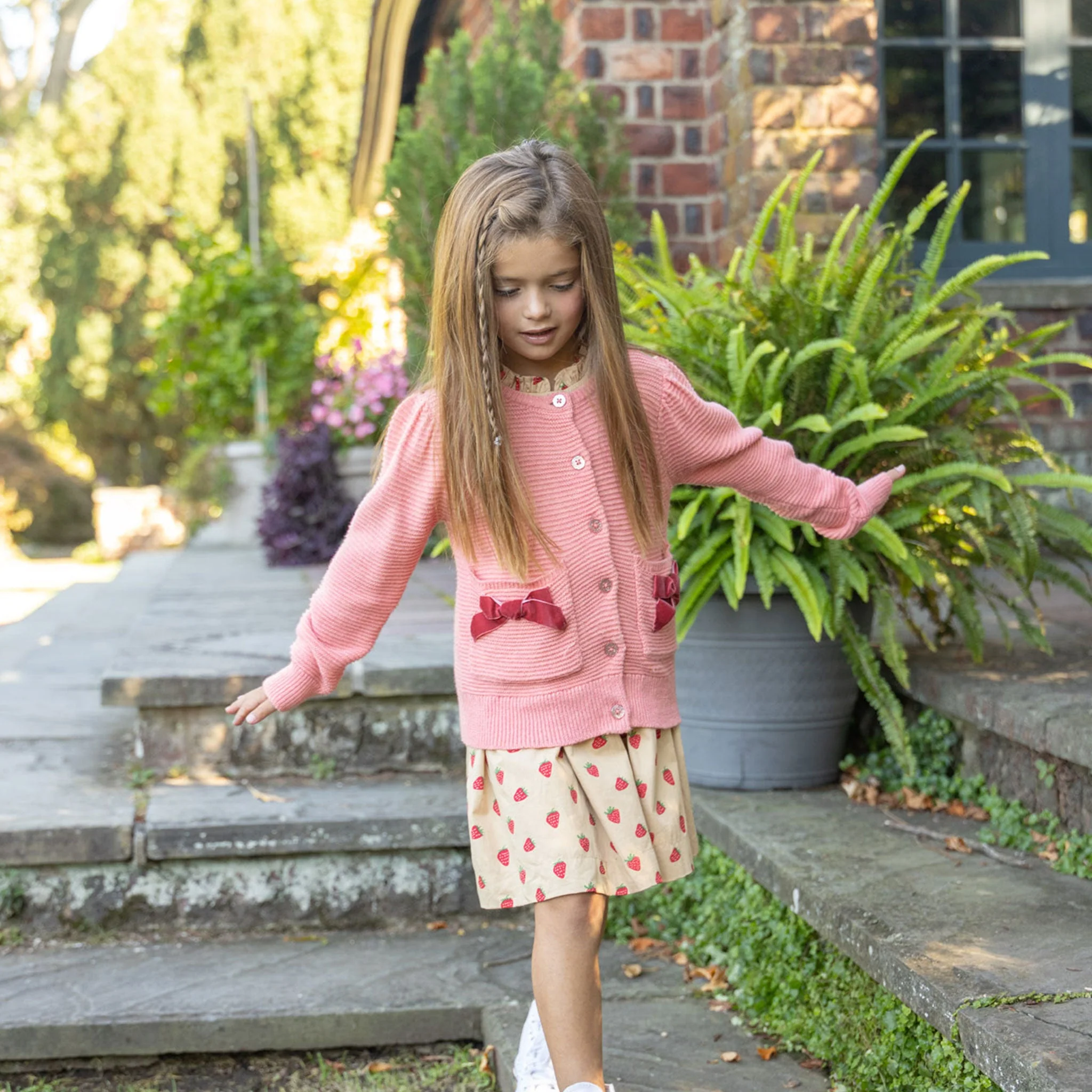 Bow Pocket Sweater - Red Velvet Bows by Pink Chicken - FINAL SALE - Image 2