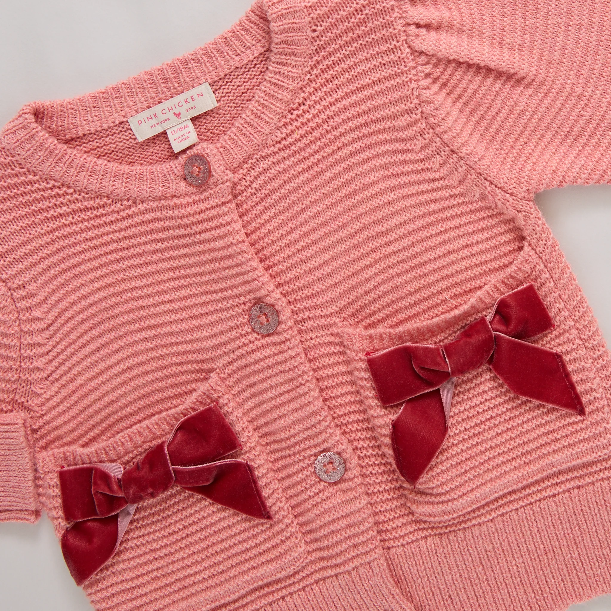 Bow Pocket Sweater - Red Velvet Bows by Pink Chicken - FINAL SALE - Image 4