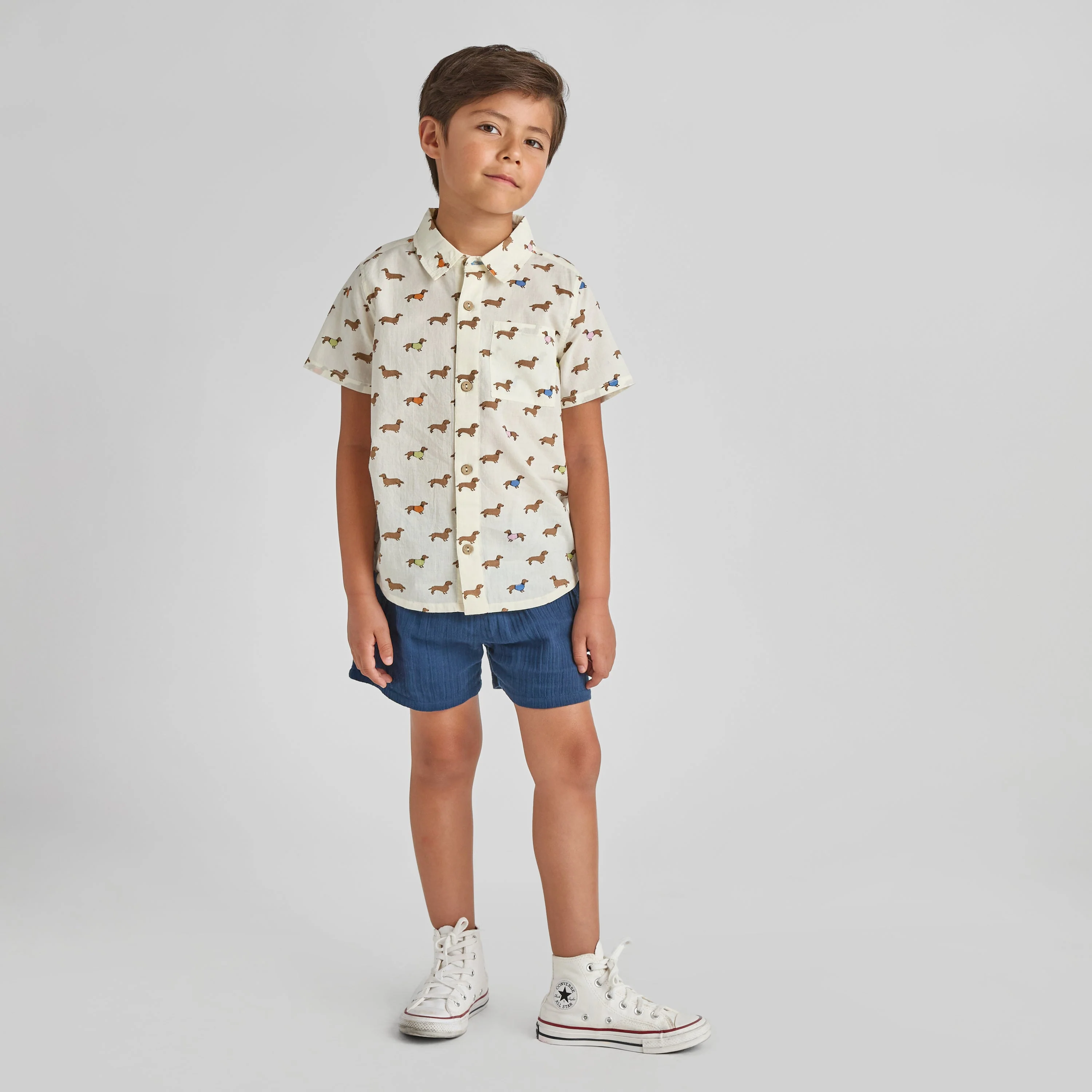 Boys Jack Shirt - Dachshunds In Sweaters by Pink Chicken - FINAL SALE - Image 2