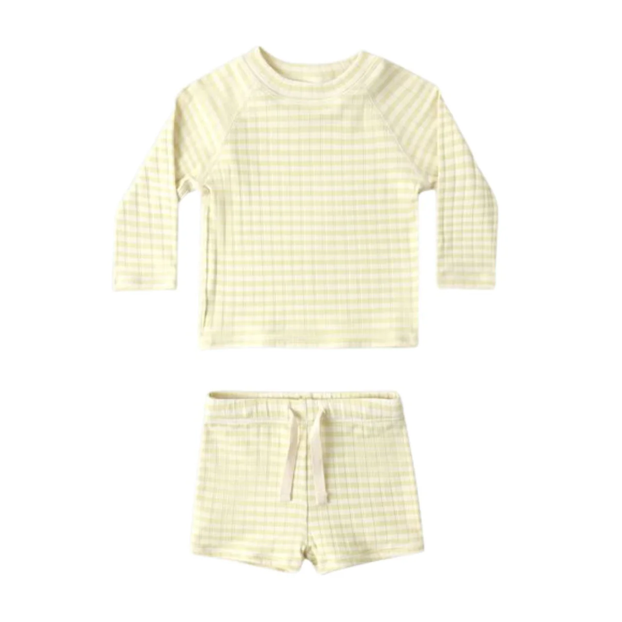 Boys Rashguard Set - Citron Stripe by Rylee + Cru