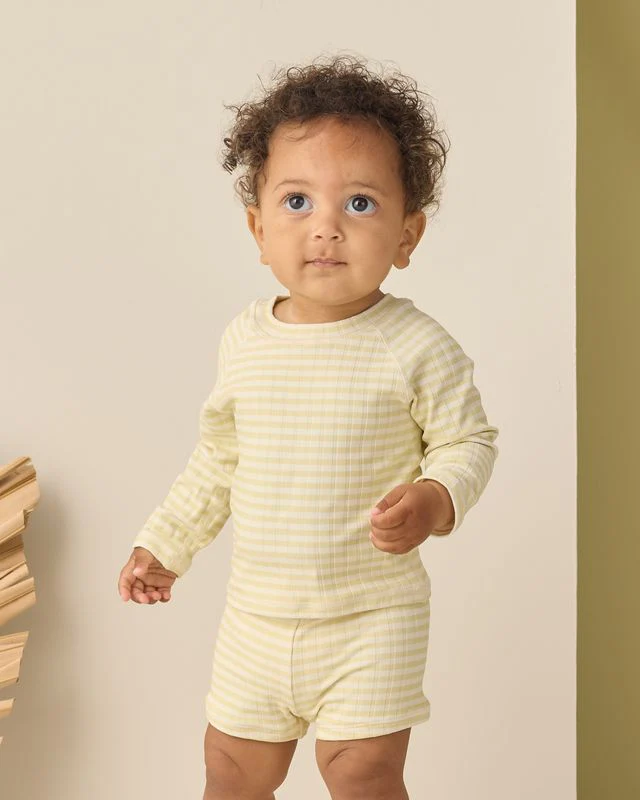 Boys Rashguard Set - Citron Stripe by Rylee + Cru - Image 2