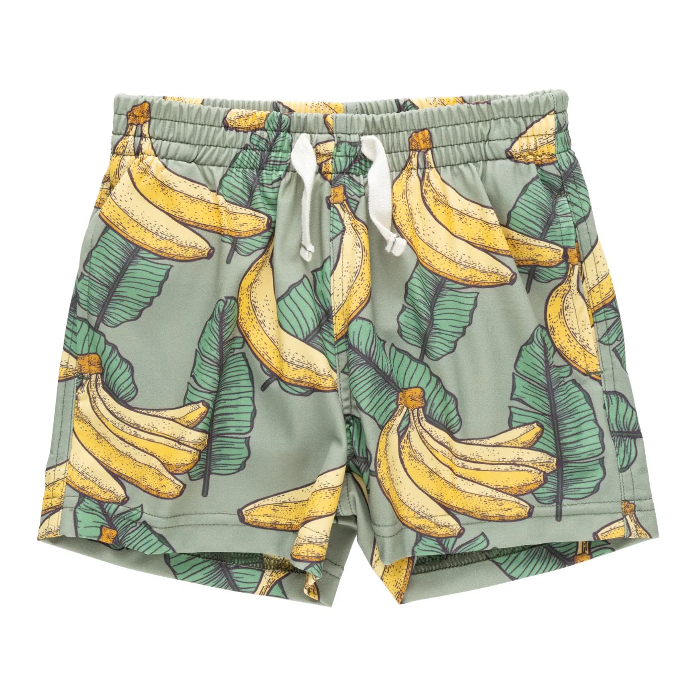 Boys Swim Trunk - Green Banana Leaves by Pink Chicken