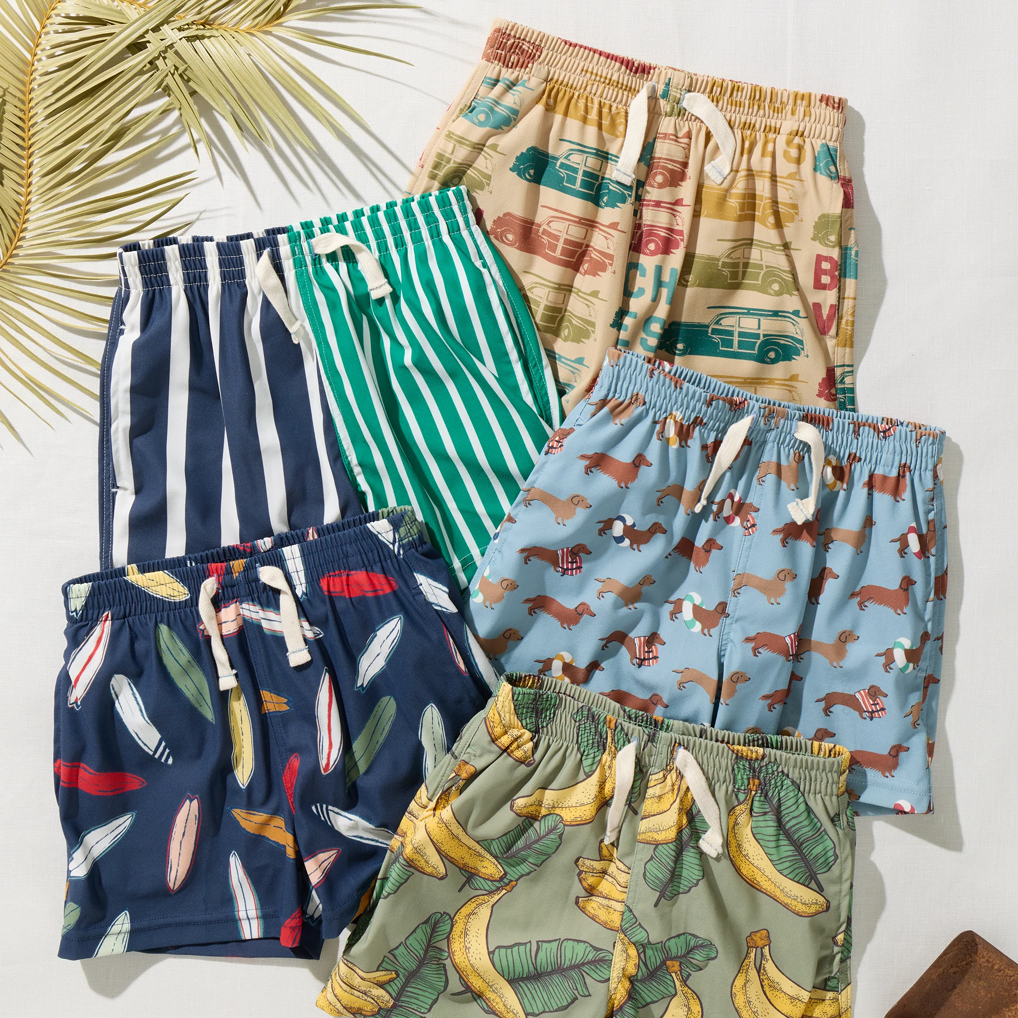Boys Swim Trunk - Green Banana Leaves by Pink Chicken - Image 4