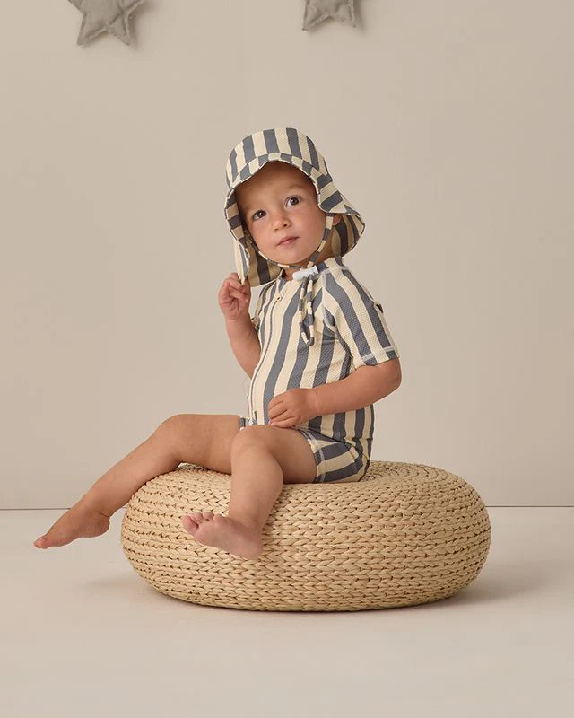 Bucket Hat - Retro Stripe Ocean by Quincy Mae - Image 10