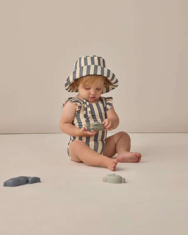 Bucket Hat - Retro Stripe Ocean by Quincy Mae - Image 8