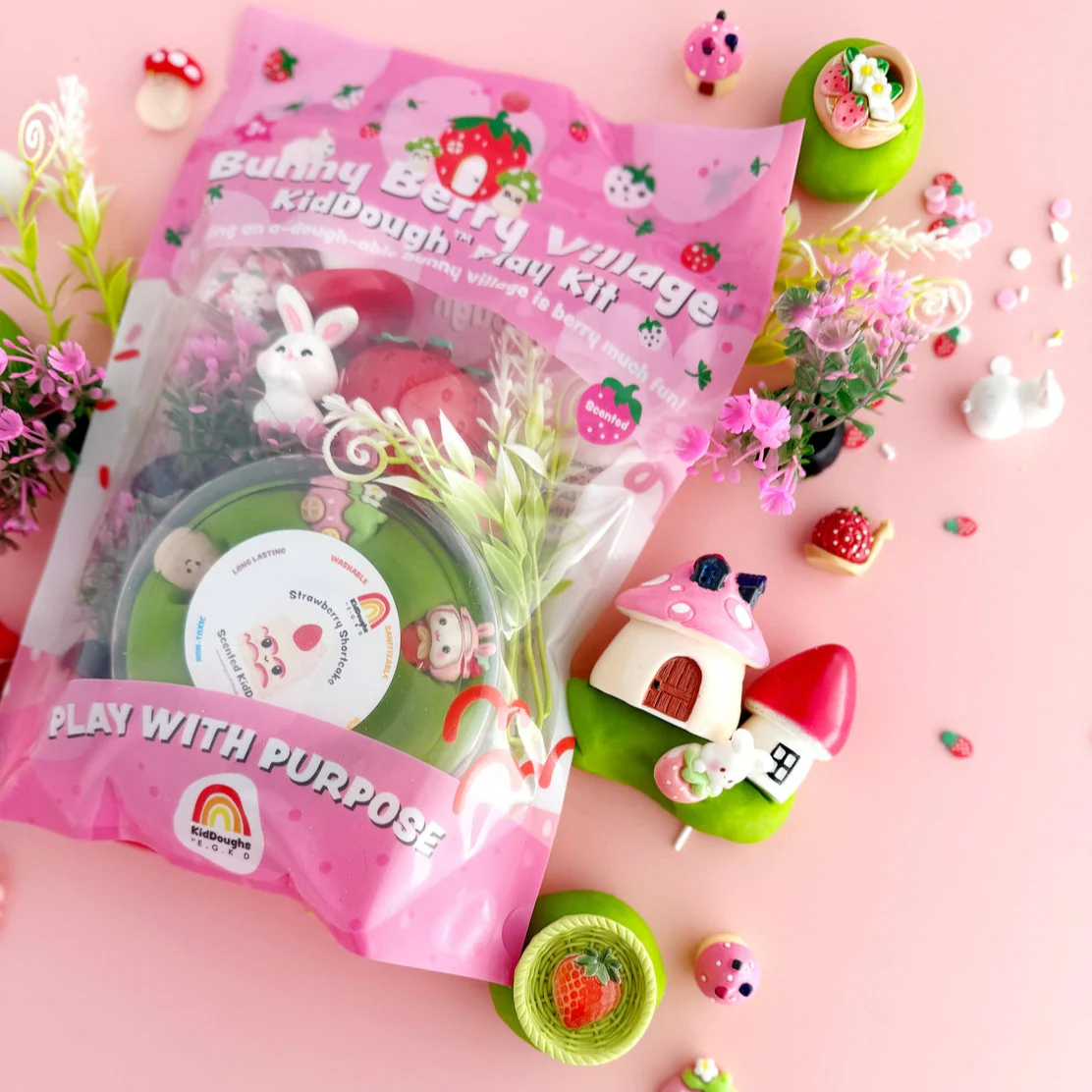 Bunny Berry Village Sensory Play Dough Kit by Earth Grown KidDoughs - Image 6