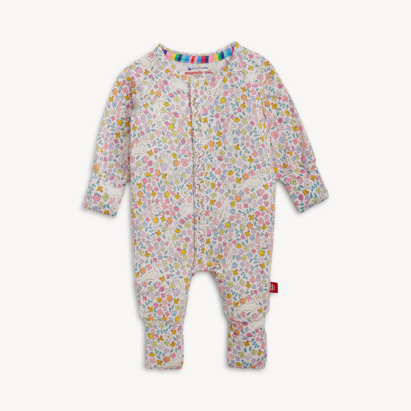 Bunny Blossom Modal Magnetic Ruffle Footie by Magnetic Me - FINAL SALE - Image 3