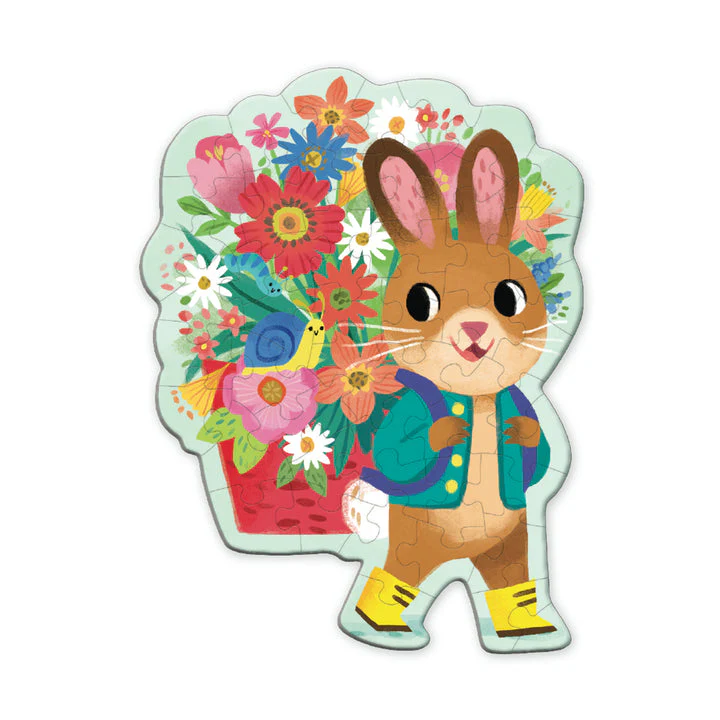 Bunny Bouquet 48 Piece Scratch & Sniff Shaped Mini Puzzle by Mudpuppy - Image 4