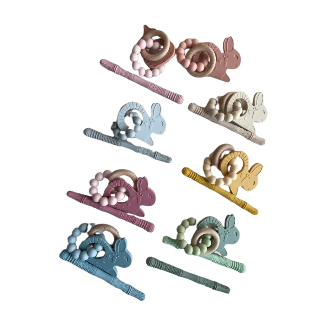 Bunny Rattle Teether by Three Hearts