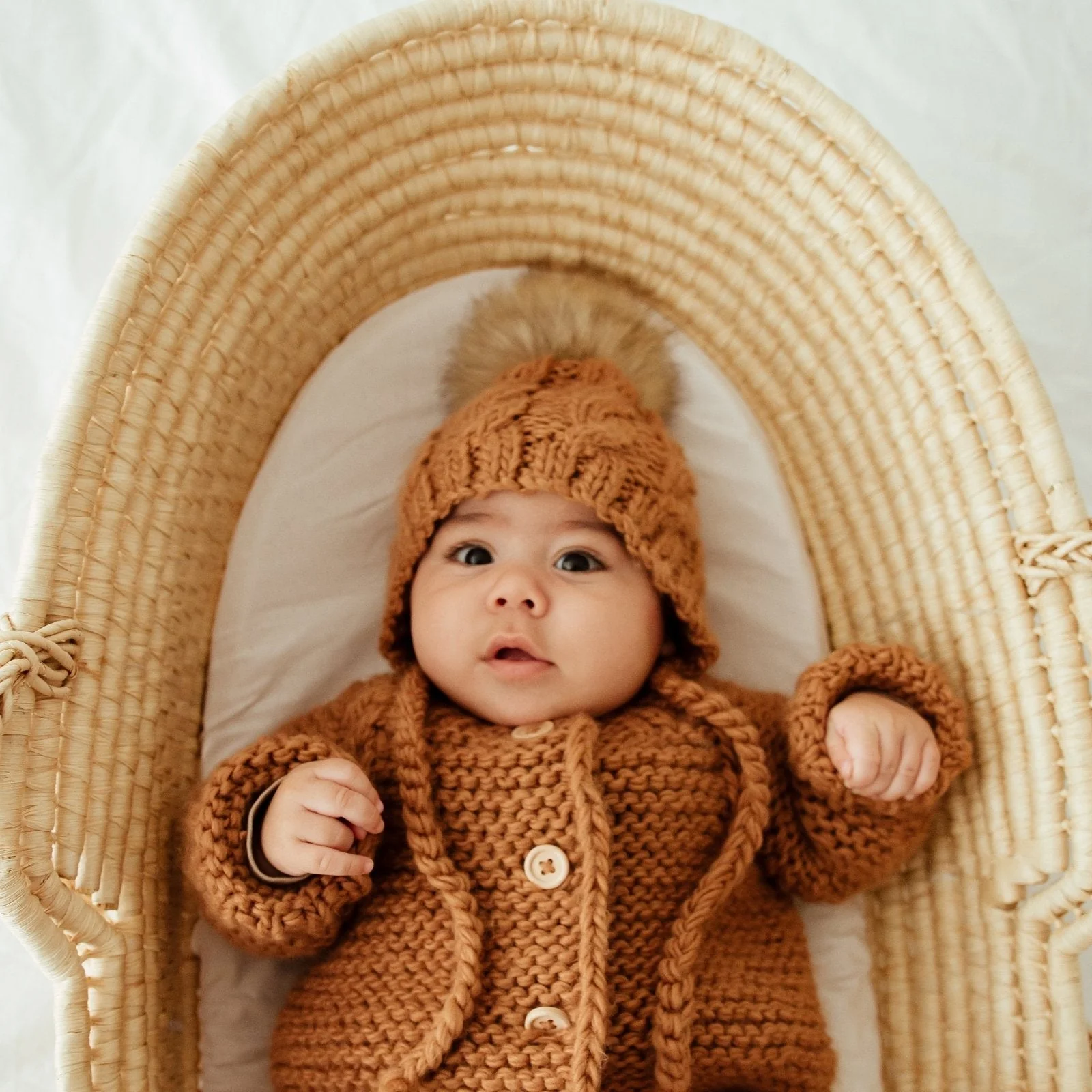 Aspen Cable Knit Bonnet - Pecan by Huggalugs - Image 3