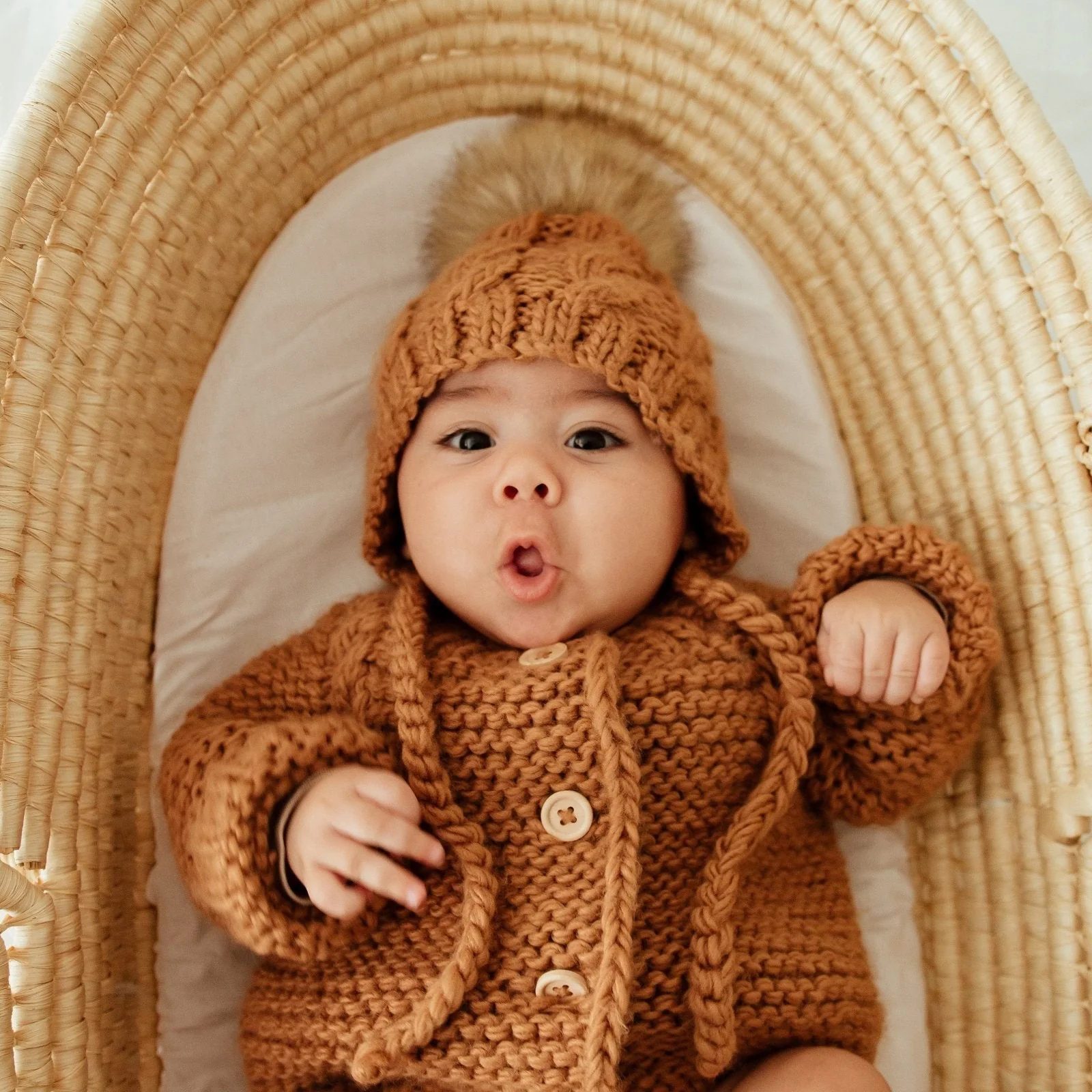 Aspen Cable Knit Bonnet - Pecan by Huggalugs - Image 4