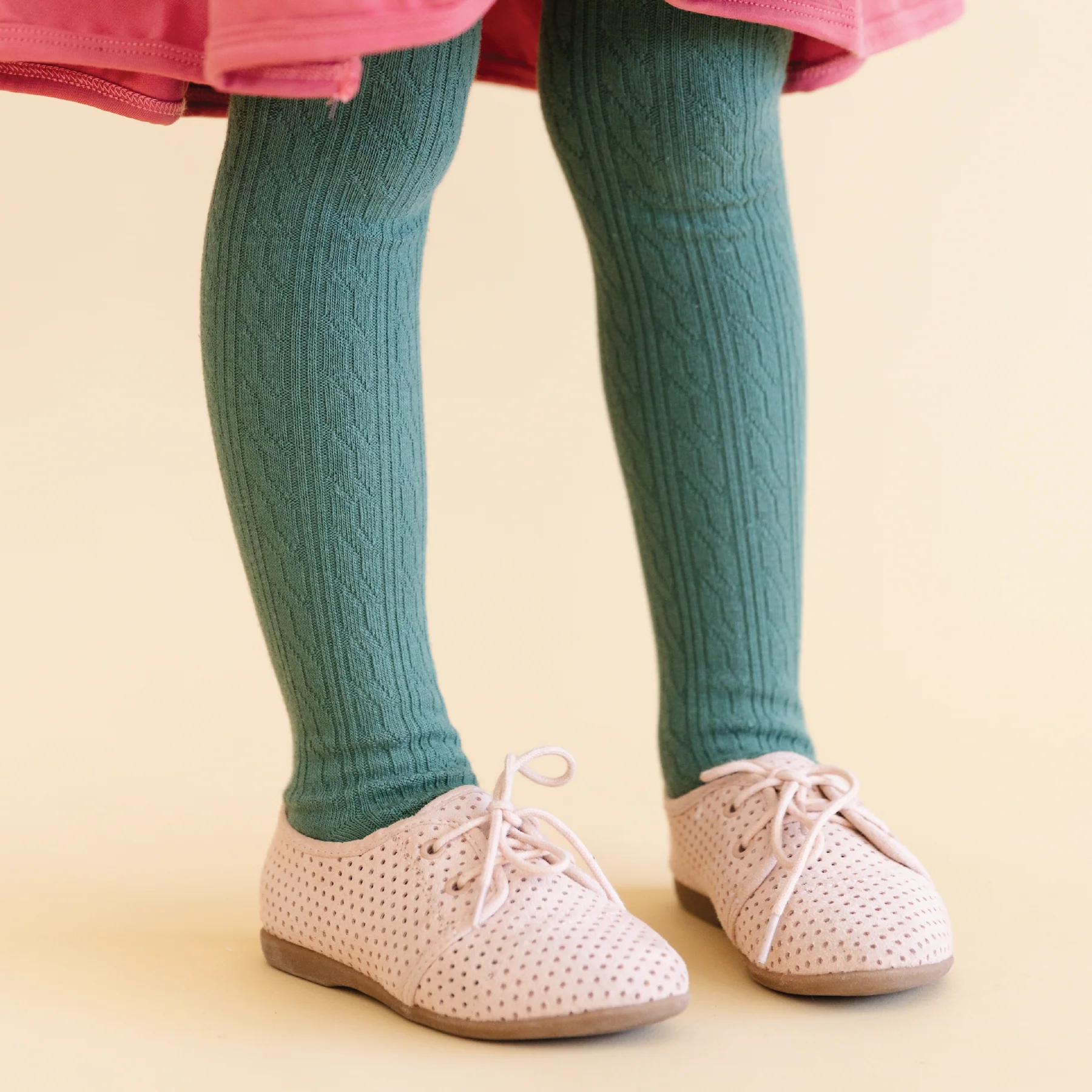 Cable Knit Tights - Spruce by Little Stocking Co. - Image 2