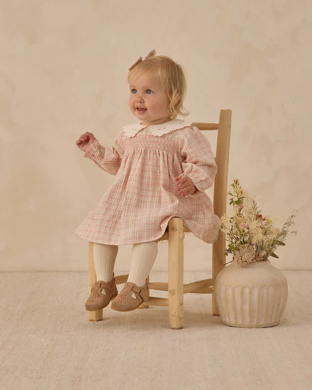 Callie Dress - Pink Plaid by Quincy Mae - Image 2
