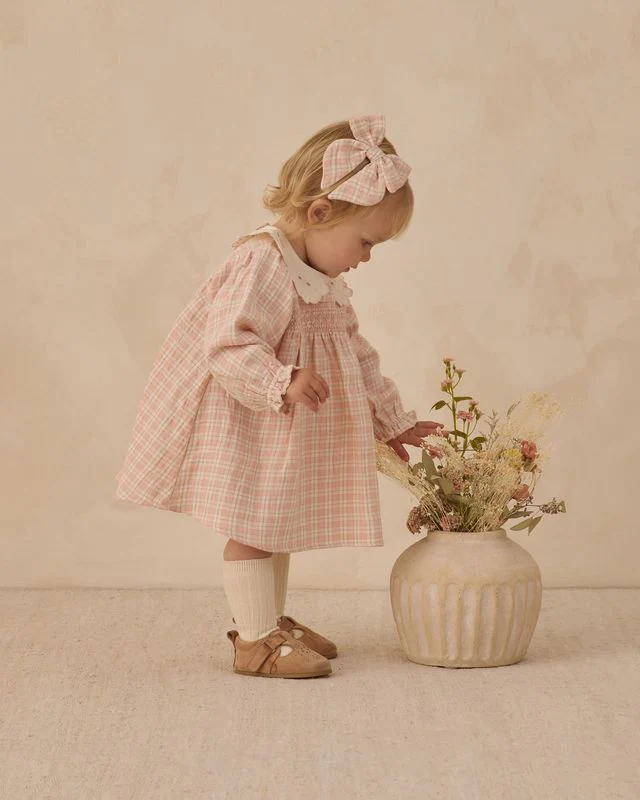 Callie Dress - Pink Plaid by Quincy Mae - Image 3