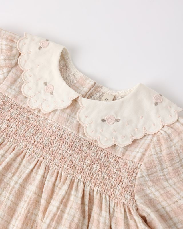 Callie Dress - Pink Plaid by Quincy Mae - Image 6