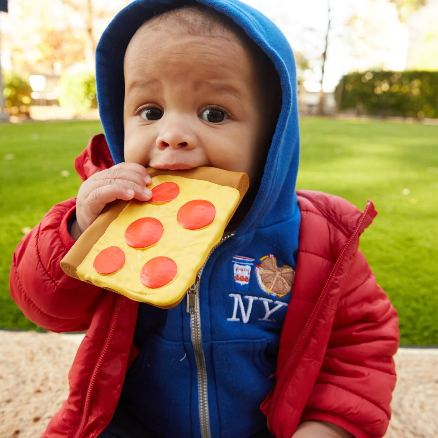 Cameron’s Corner Pepperoni Slice Teether by PiccoliNY - Image 2