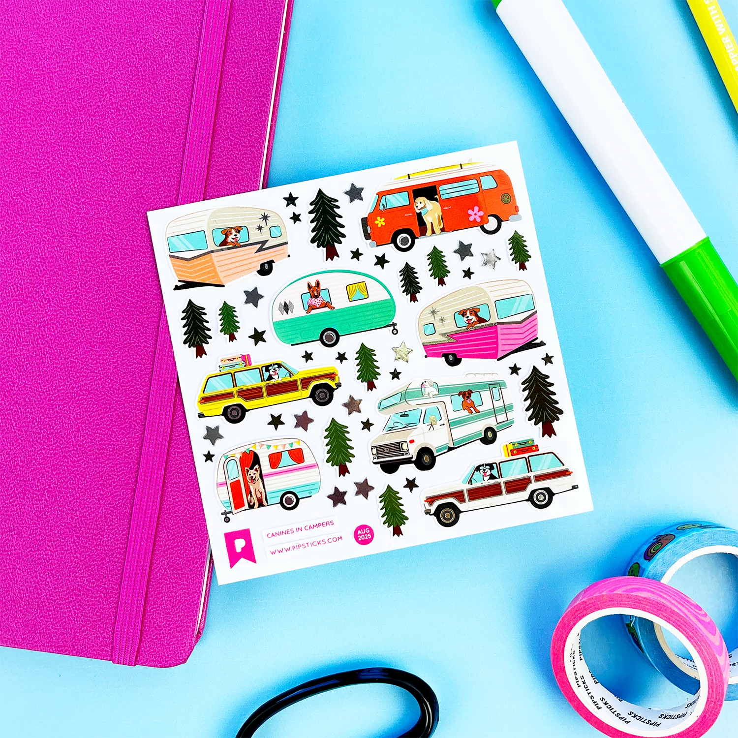 Canines in Campers Stickers by Pipsticks - Image 2