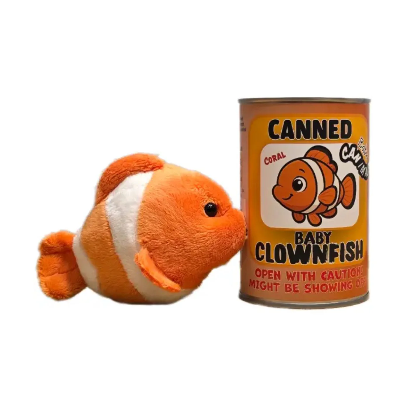 Canned Baby Clownfish Plush Toy in Can With Jokes