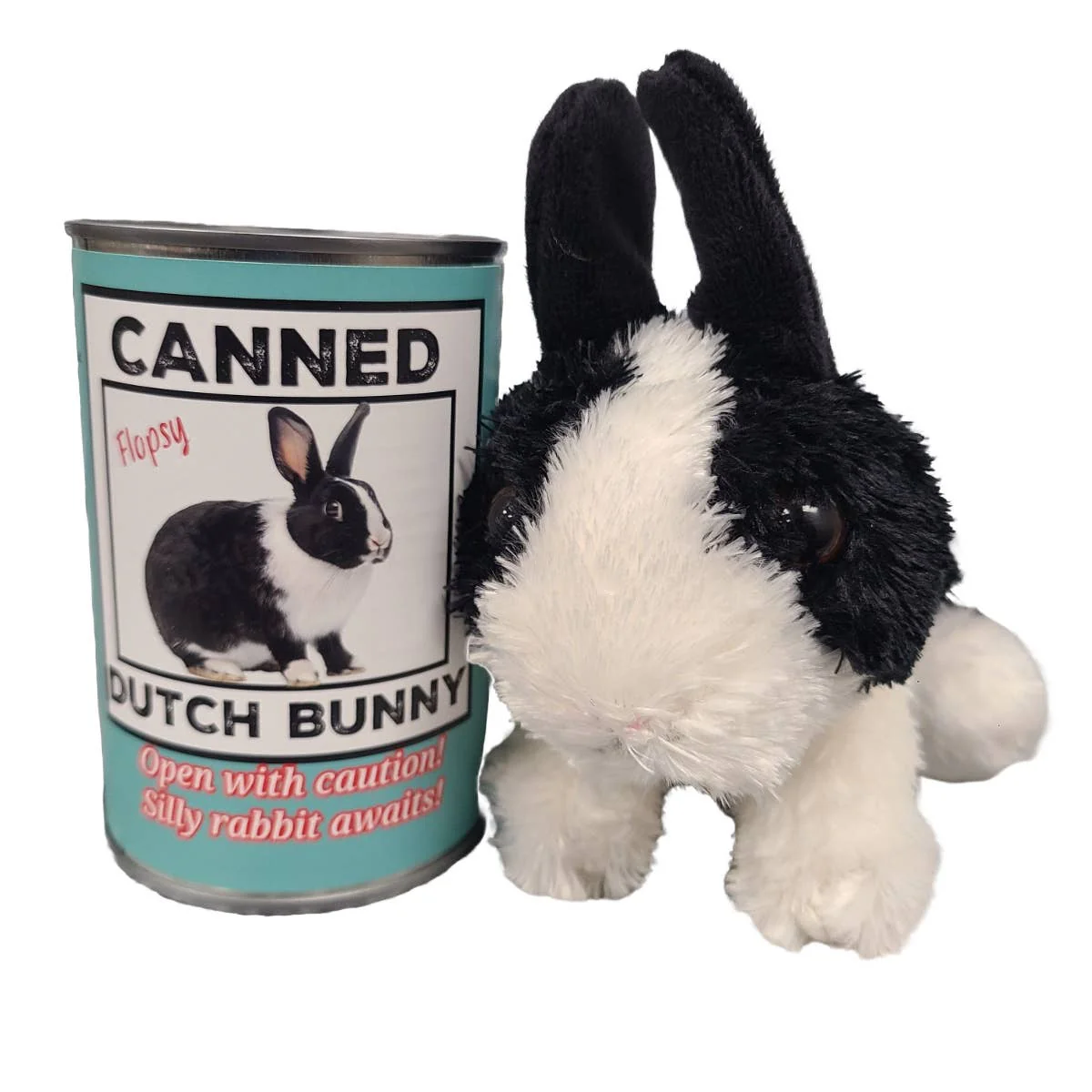 Canned Dutch Bunny Plush Toy in Can With Jokes - Image 3