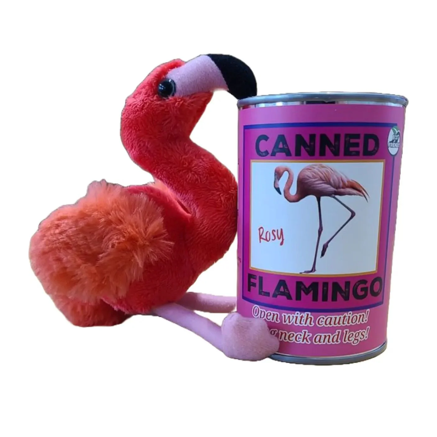 Canned Flamingo Plush Toy in Can With Jokes
