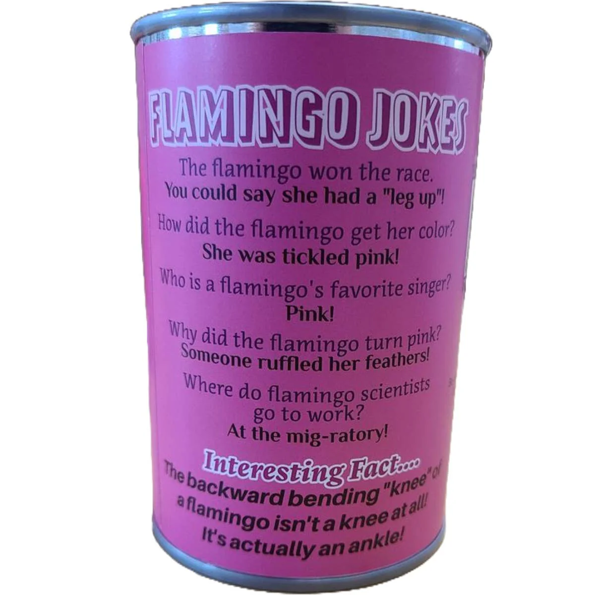 Canned Flamingo Plush Toy in Can With Jokes - Image 2