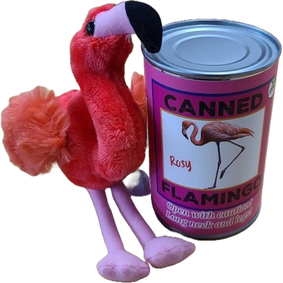Canned Flamingo Plush Toy in Can With Jokes - Image 4