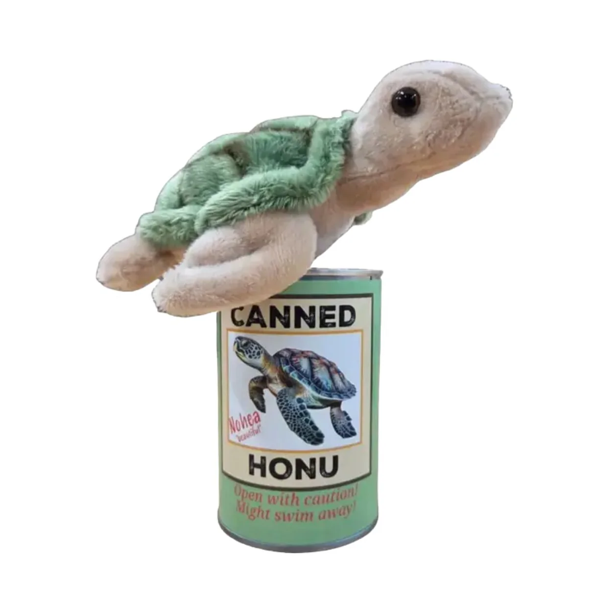 Canned Honu Sea Turtle Plush Toy in Can With Jokes