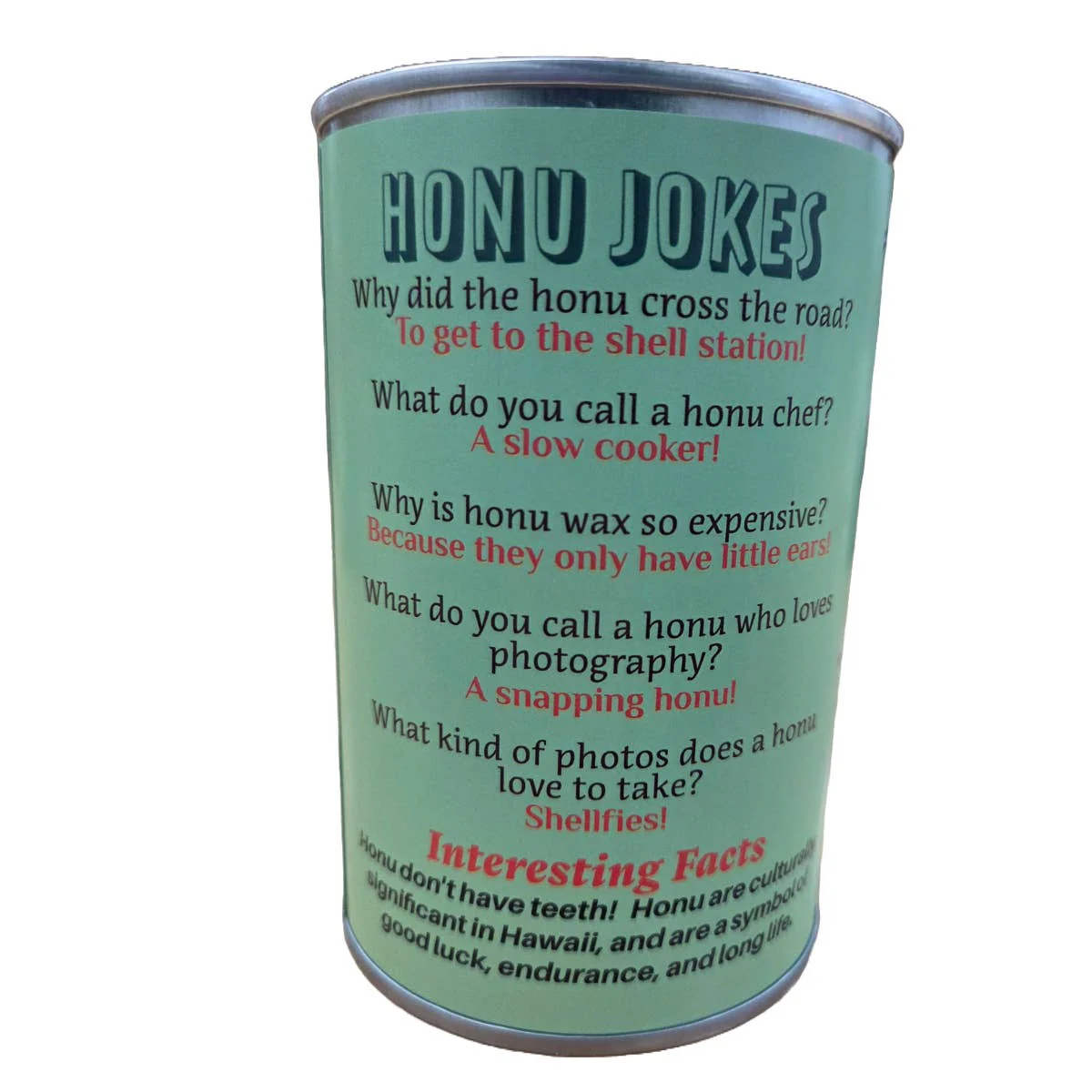 Canned Honu Sea Turtle Plush Toy in Can With Jokes - Image 2