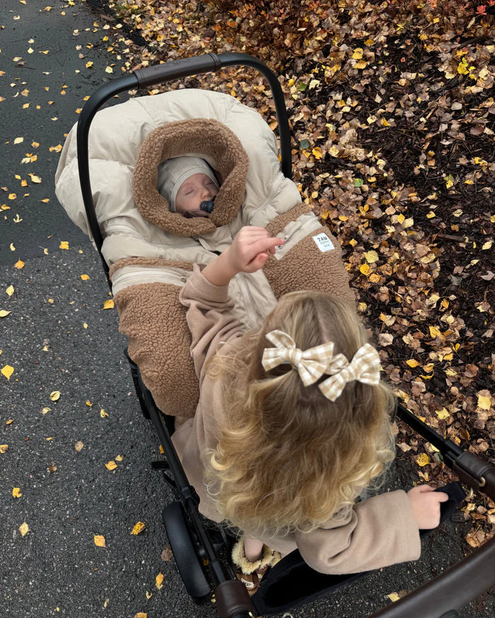 Car Seat Cocoon - Cappuccino Appliqué by 7AM Enfant - Image 9