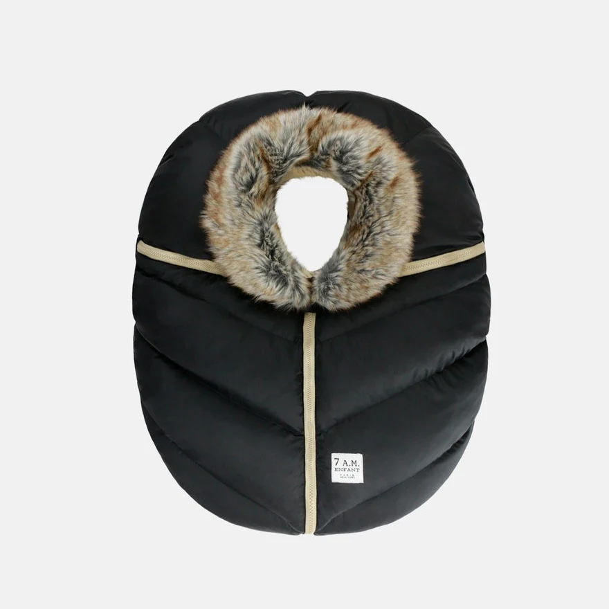 Car Seat Cocoon Tundra - Black Faux Fur by 7AM Enfant