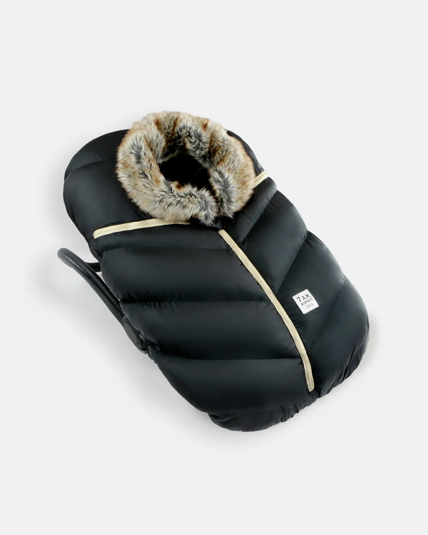 Car Seat Cocoon Tundra - Black Faux Fur by 7AM Enfant - Image 2