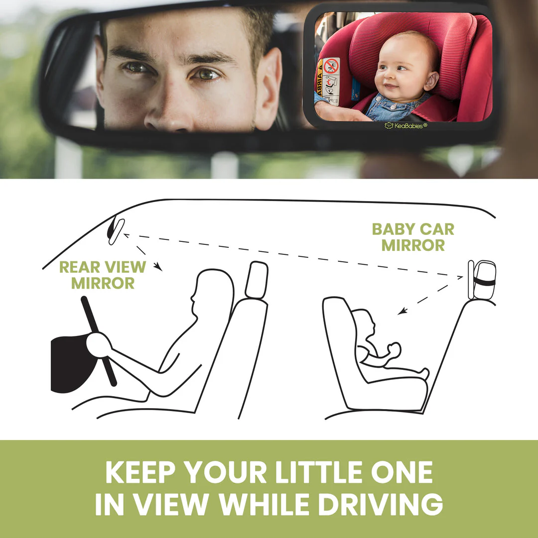 Car Seat Mirror - Black by KeaBabies - Image 4