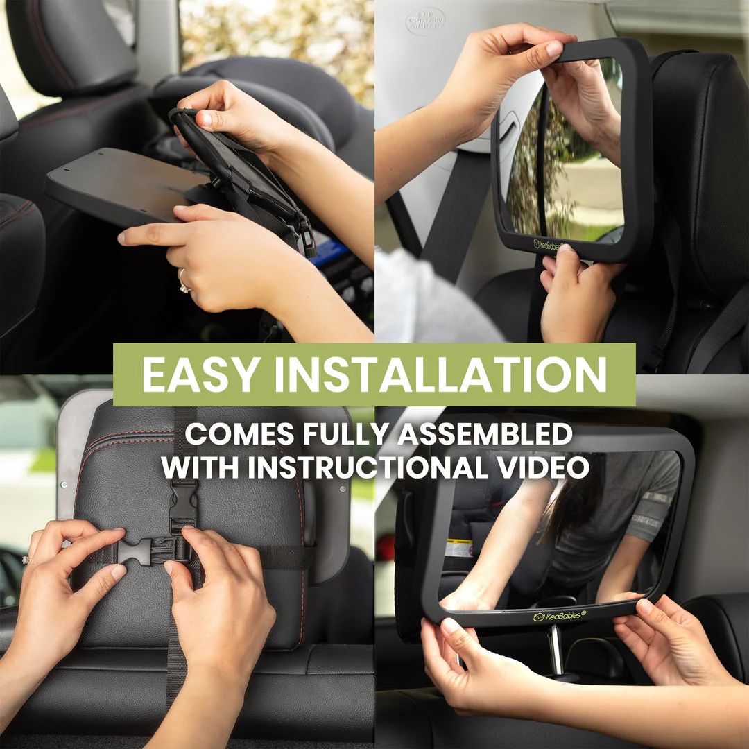 Car Seat Mirror - Black by KeaBabies - Image 6