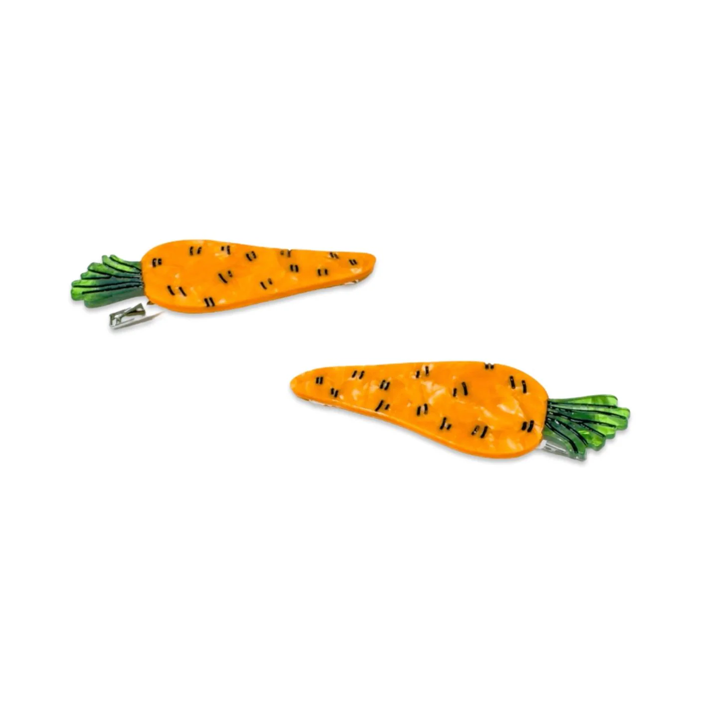Carrot Alligator Hair Clip Set by Jenny Lemons