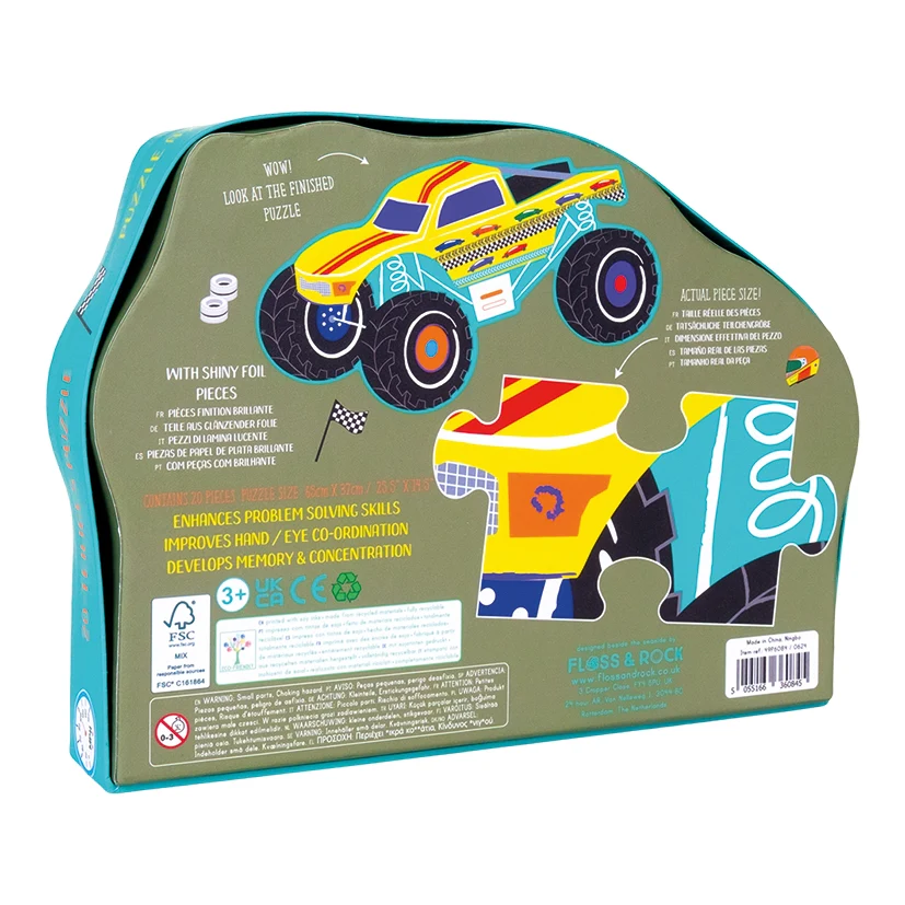Cars "Monster Truck" Shaped Jigsaw - 20 Pieces by Floss & Rock - Image 4