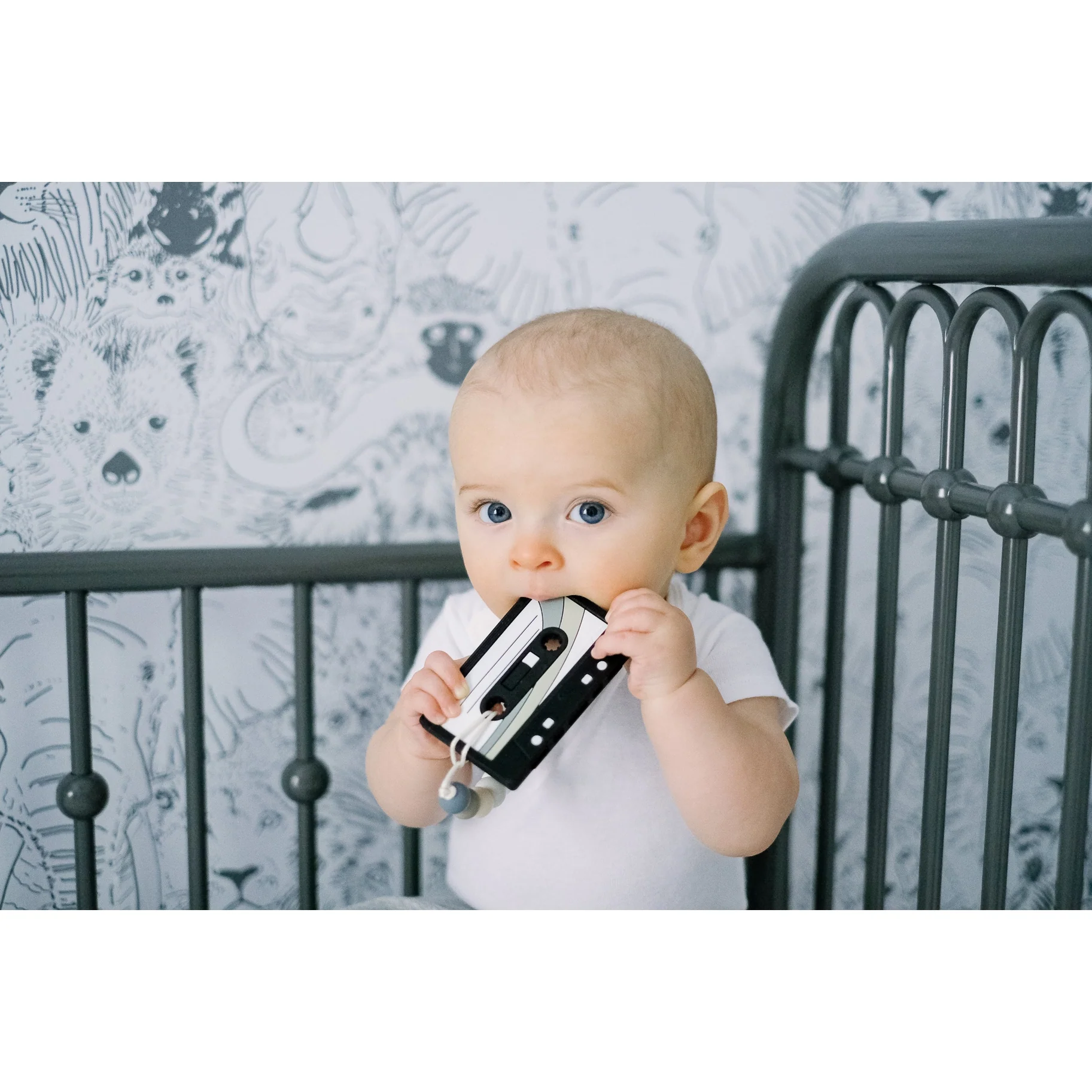 Cassette Tape Teether with Colored Clip - Black by Gummy Chic - Image 3