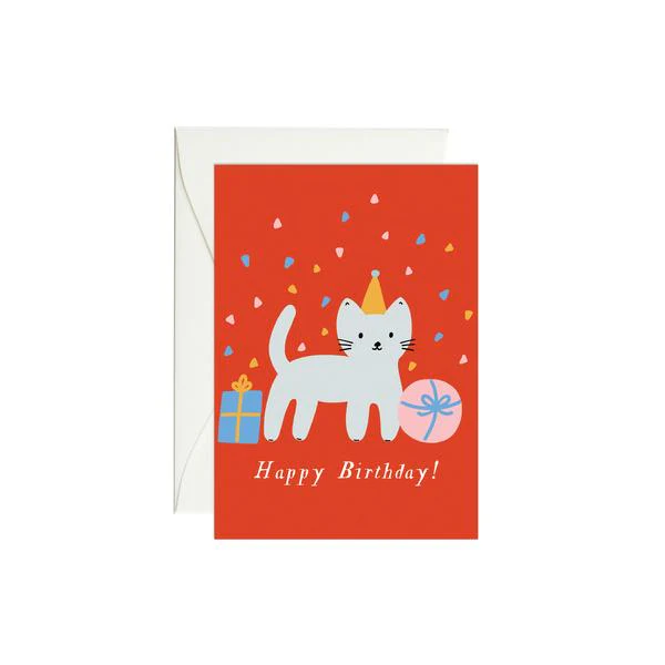 Cat Birthday Enclosure Card by Paula & Waffle