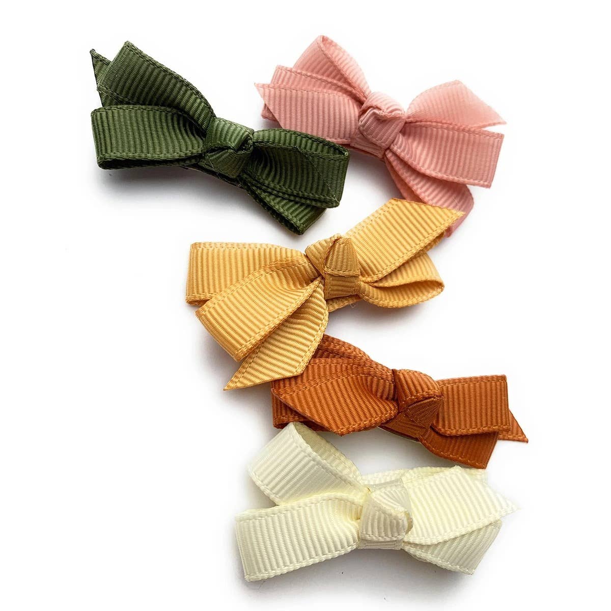 Chelsea Grosgrain Bows on Snap Clips Set of 5 - Desert Spring by Baby Wisp - Image 2