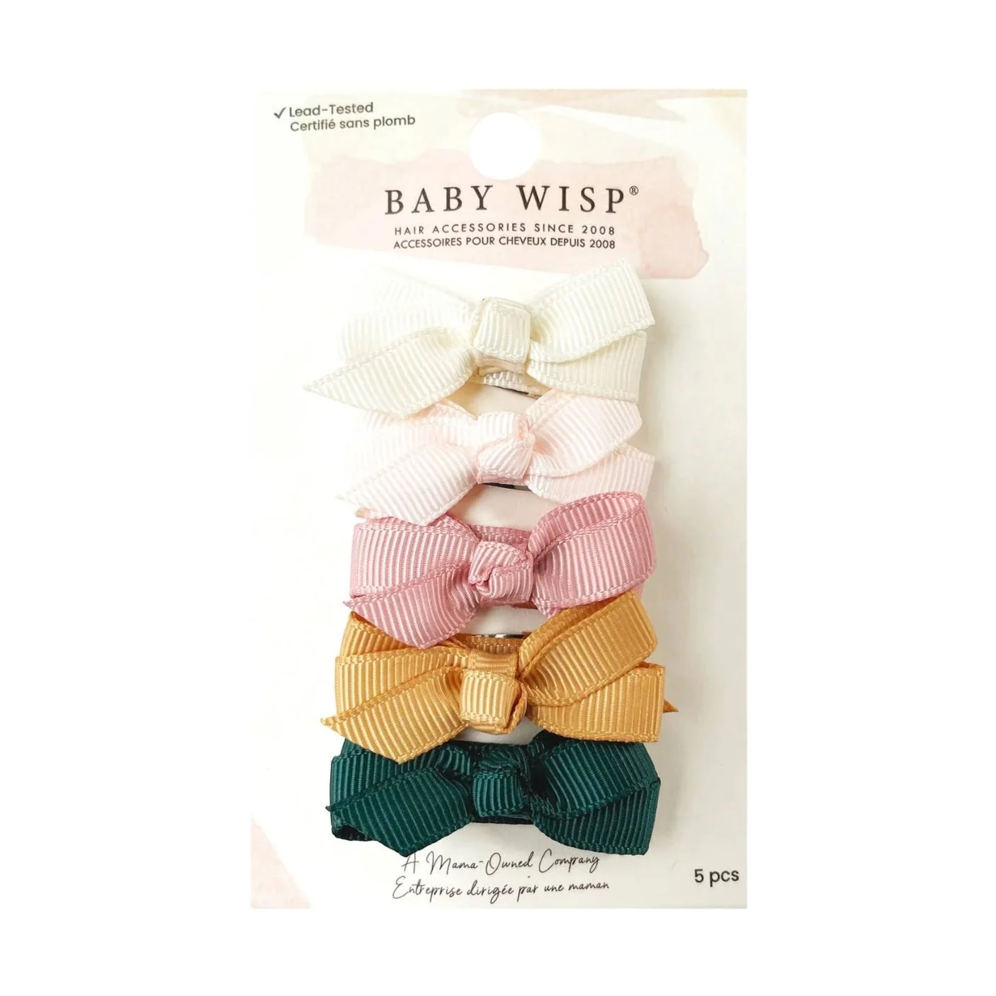 Chelsea Grosgrain Bows on Snap Clips Set of 5 - Enchanted by Baby Wisp