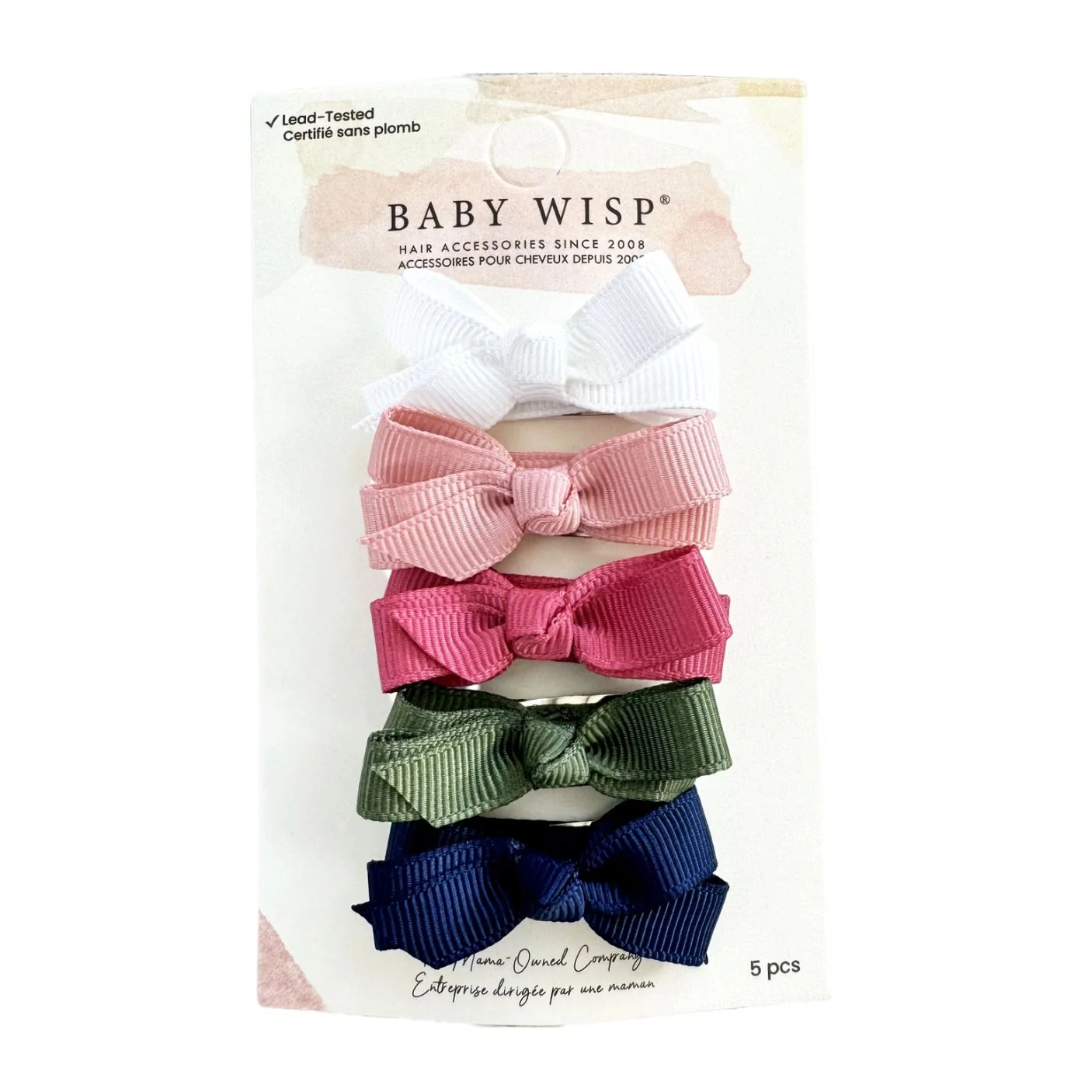Chelsea Grosgrain Bows on Snap Clips Set of 5 - Juniper by Baby Wisp