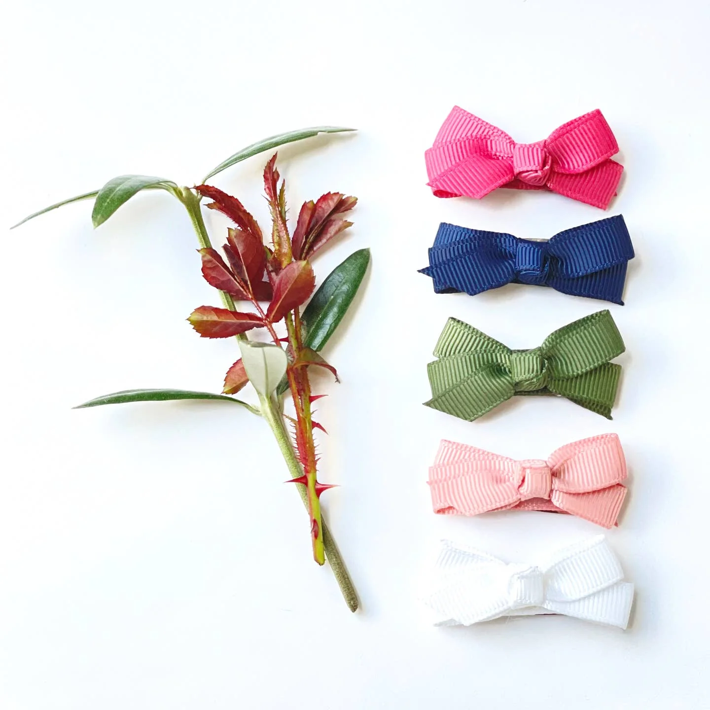 Chelsea Grosgrain Bows on Snap Clips Set of 5 - Juniper by Baby Wisp - Image 7
