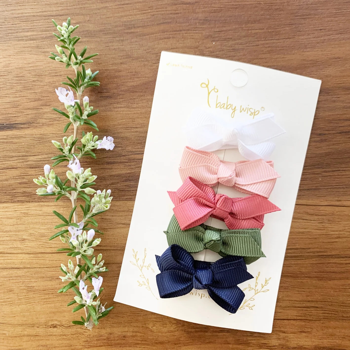 Chelsea Grosgrain Bows on Snap Clips Set of 5 - Juniper by Baby Wisp - Image 9