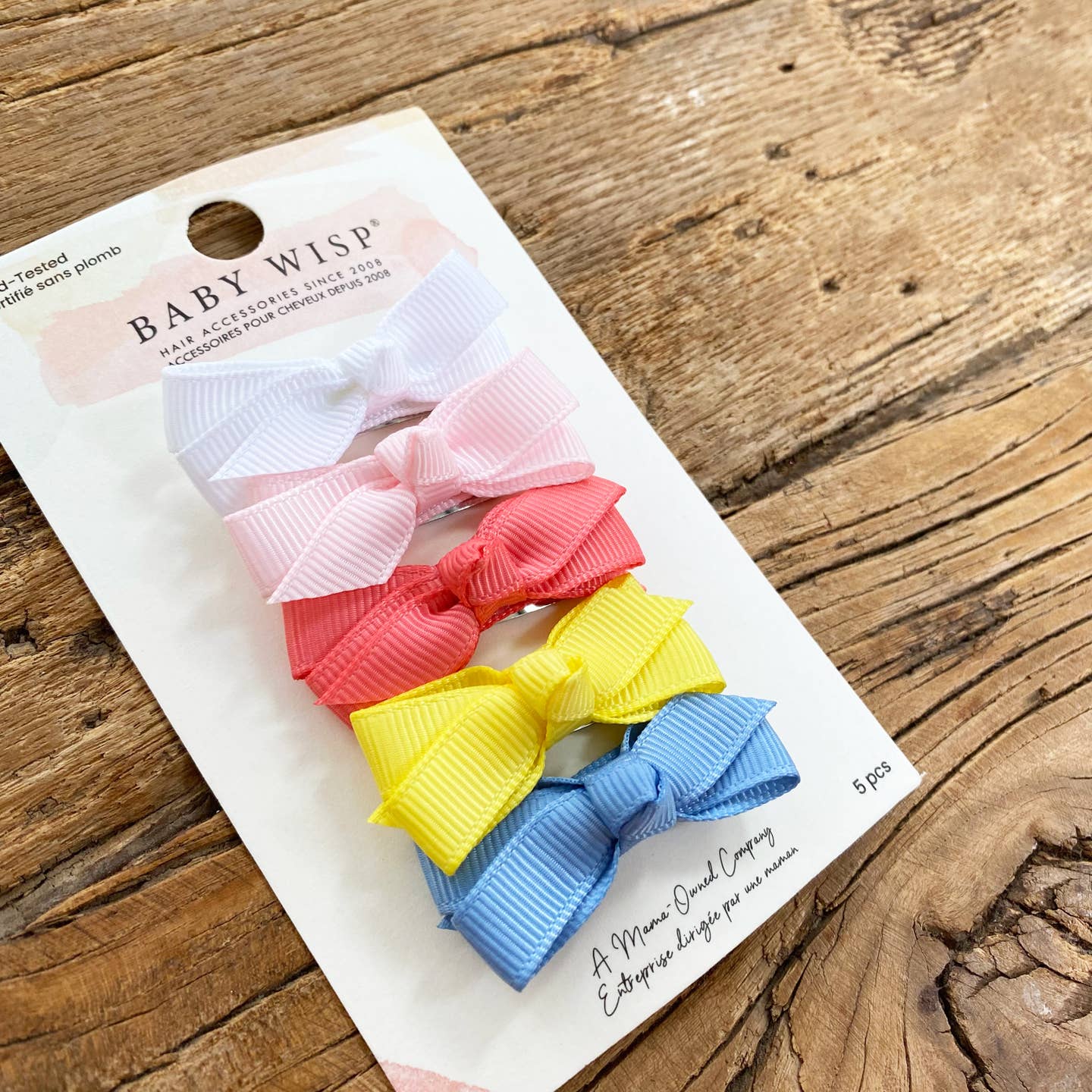 Chelsea Grosgrain Bows on Snap Clips Set of 5 - Sea la Vie by Baby Wisp - Image 3