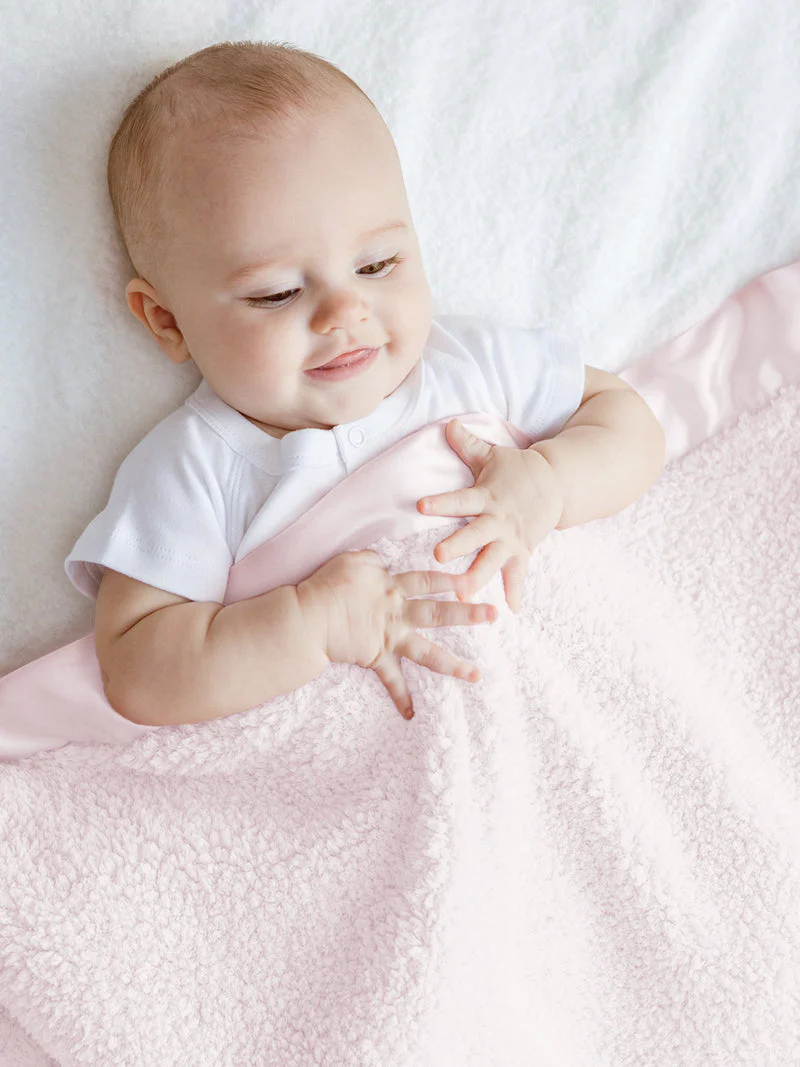 Chenille Solid Baby Blanket - Pink by Little Giraffe - Image 2