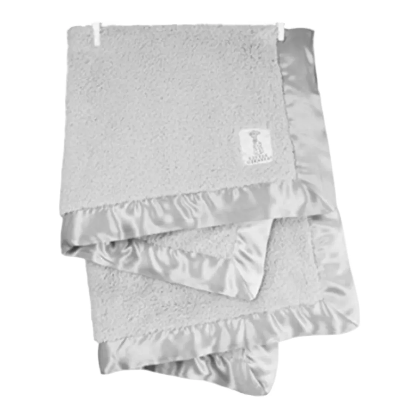 Chenille Solid Baby Blanket - Silver by Little Giraffe