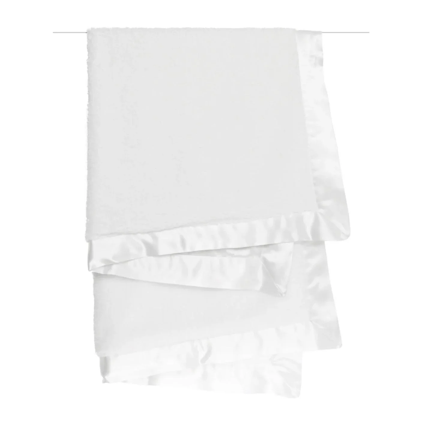 Chenille Solid Baby Blanket - White by Little Giraffe - Image 2