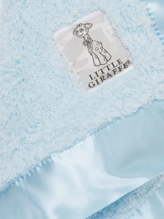 Chenille Solid Security Blanky - Blue by Little Giraffe - Image 2