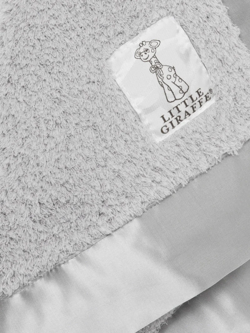 Chenille Solid Security Blanky - Silver by Little Giraffe - Image 2