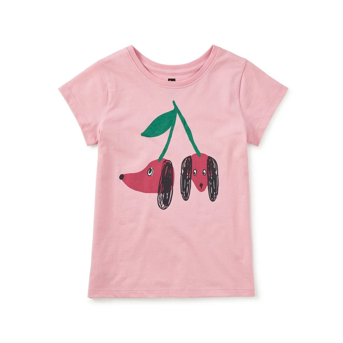 Cherry Dogs Graphic Tee - Honeysuckle Rose by Tea Collection