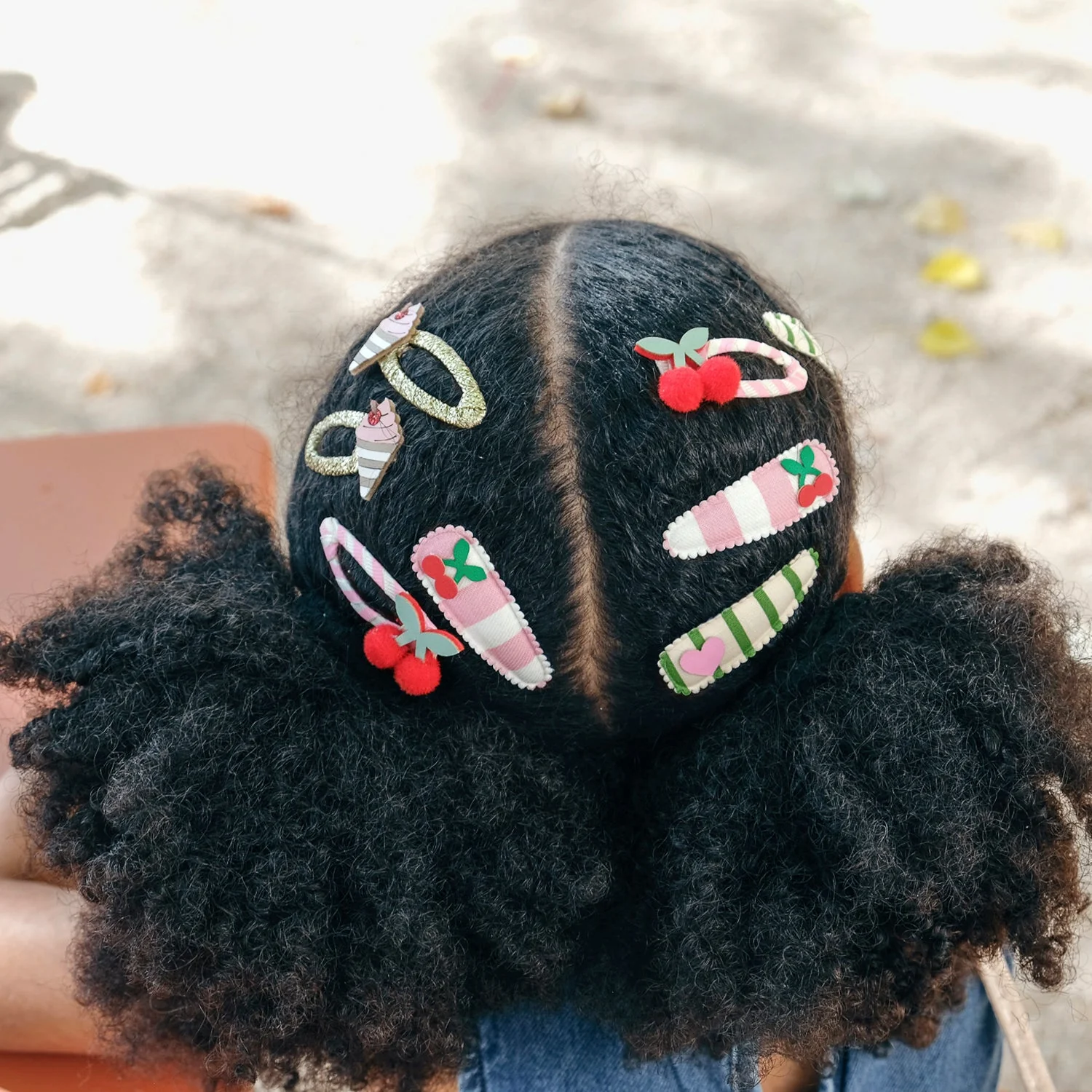 Cherry Kiss Stripy Clips by Rockahula Kids - Image 3